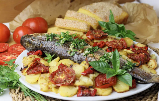Oven Baked Grey Mullet